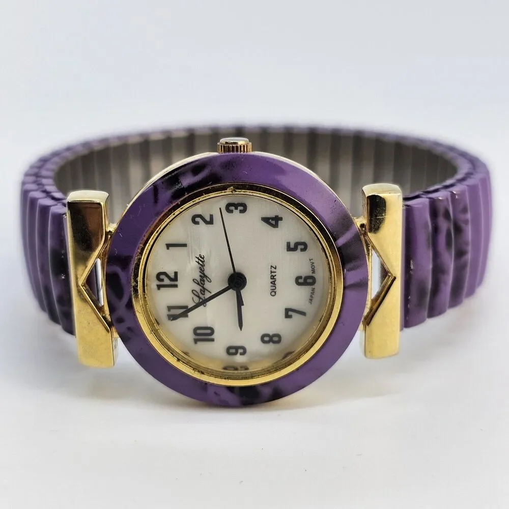 Lafayette Women's‎ Watch 27MM Cream Dial Purple Expandable Band 6